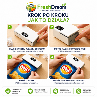 FreshDream® SmartSeal – Przenośna zgrzewarka do opakowań
